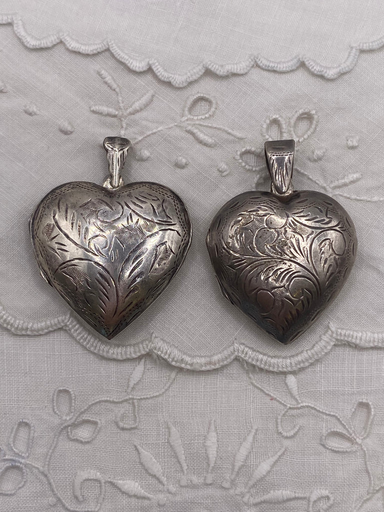 Large Puffy Sterling Heart Charms