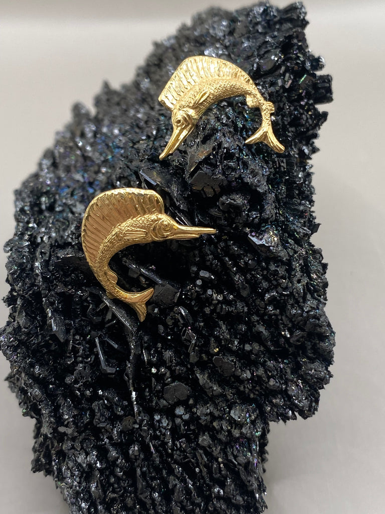 14k Gold Swordfish Stud Earring