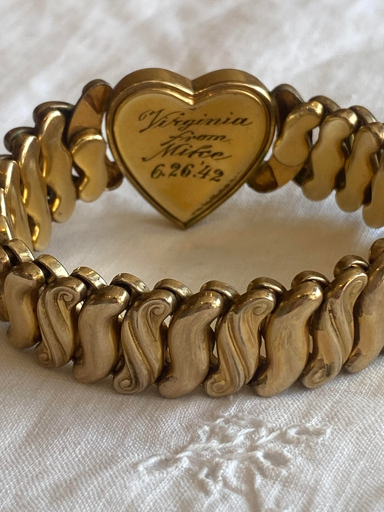 Victorian Sweetheart Bracelet with Heart Pendant